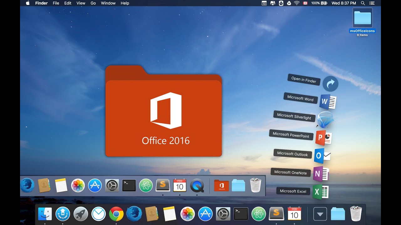office for mac 2011 dock icons